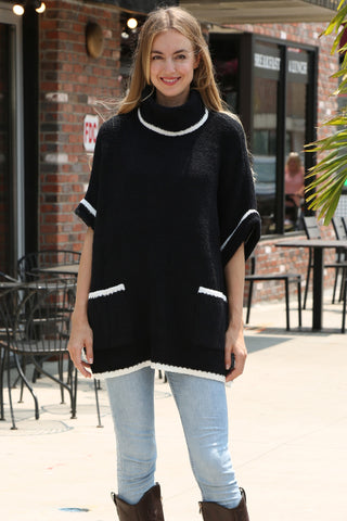Solid Color Luxury Soft 3/4 Sleeve Sweater W/ Front Pockets