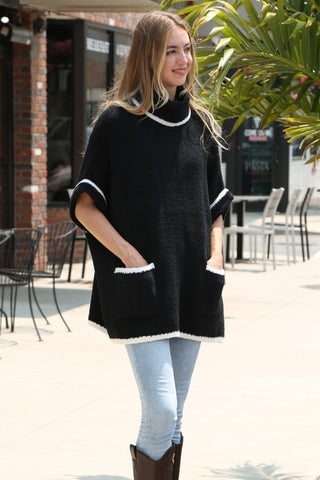 Solid Color Luxury Soft 3/4 Sleeve Sweater W/ Front Pockets