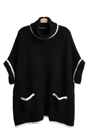 Solid Color Luxury Soft 3/4 Sleeve Sweater W/ Front Pockets