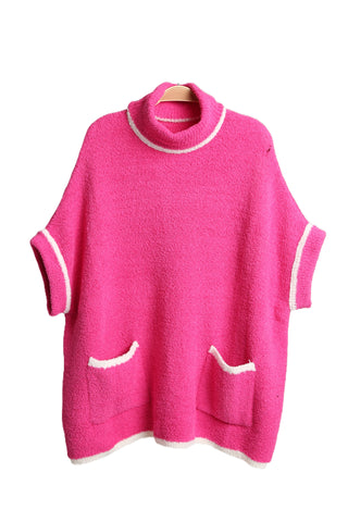 Solid Color Luxury Soft 3/4 Sleeve Sweater W/ Front Pockets