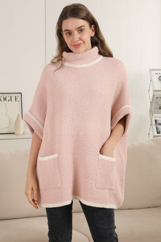 Solid Color Luxury Soft 3/4 Sleeve Sweater W/ Front Pockets