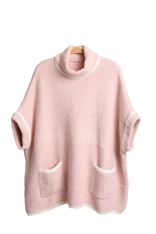 Solid Color Luxury Soft 3/4 Sleeve Sweater W/ Front Pockets