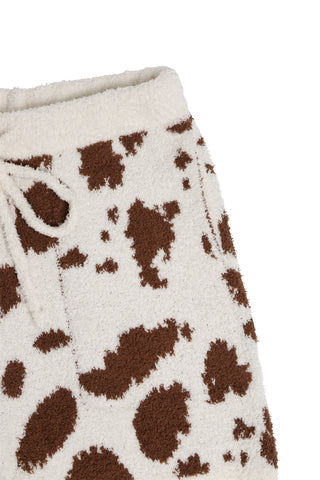 Cow Pattern Luxury Soft Shorts W/ Pockets & Drawstring