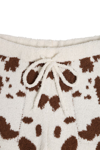 Cow Pattern Luxury Soft Shorts W/ Pockets & Drawstring