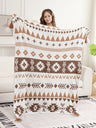 Tribal Pattern Luxury Soft Throw Blanket w/ Tassels