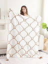 Horseshoe Pattern Luxury Soft Throw Blanket w/ Tassels