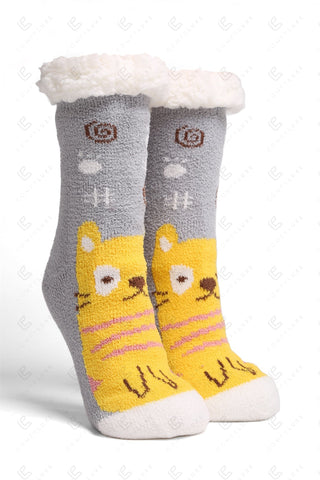 COMFYLUXE Plush Luxury Non-Slip Sherpa Socks - 6Pc Set