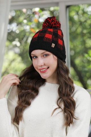 COMFYLUXE Refined Comfort Beanie W/ Pom-Pom Ribbed Trim