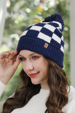 COMFYLUXE Cozy Elegance Beanie W/ Pom-Pom Ribbed Trim