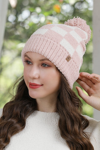COMFYLUXE Refined Comfort Beanie W/ Pom-Pom Ribbed Trim