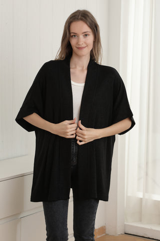 Solid Color Ribbed Cardigan W/ Pockets