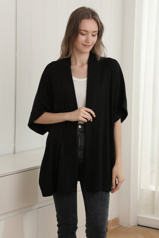 Solid Color Ribbed Cardigan W/ Pockets