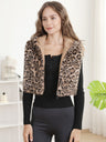 Leopard Pattern Faux Fur Vest