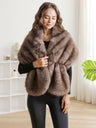 Solid Color Faux Fur Shawl Capelet