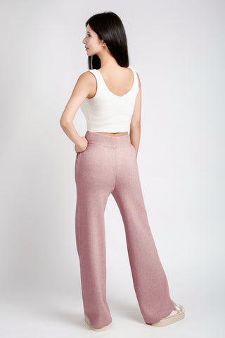 Solid Color Wide-Leg Lounge Pants W/ Drawstring & Pockets