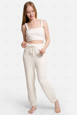 COMFYLUXE Soft Luxury Ribbed Pants W/ Pockets Drawstring