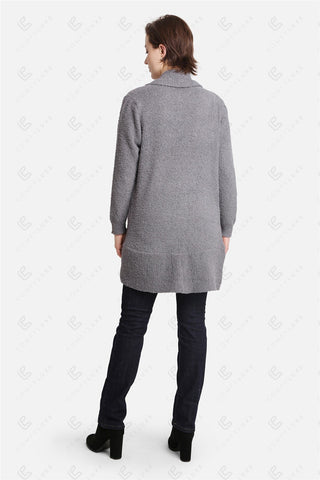 COMFYLUXE Refined Comfort Cardigan W/ Ribbed Edges