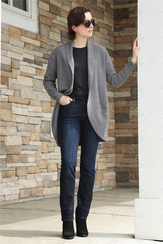 COMFYLUXE Chic Comfort Cardigan W/ Ribbed Edges