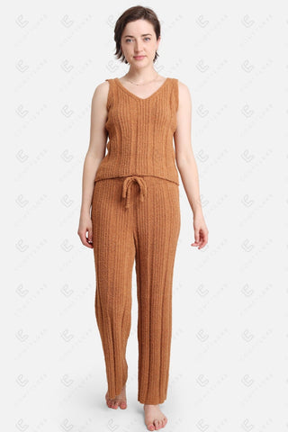 COMFYLUXE Cozy Elegance Ribbed V-Neck Tank Top