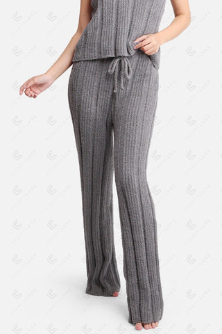 COMFYLUXE Chic Comfort Ribbed Pants W/ Drawstring