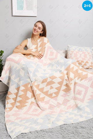 COMFYLUXE Refined Comfort 2 In 1 Throw Blanket Pillow