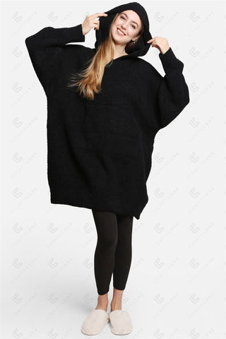 COMFYLUXE Refined Comfort Hooded Wearable Blanket W/ Front Pocket