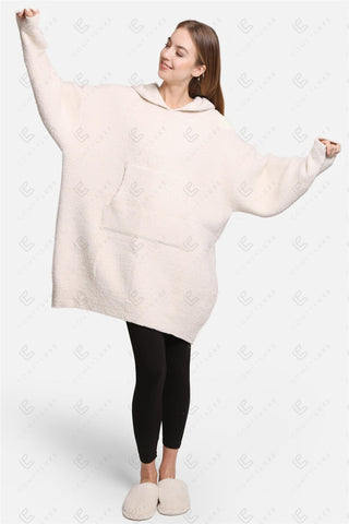 COMFYLUXE Refined Comfort Hooded Wearable Blanket W/ Front Pocket