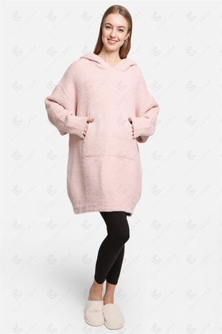 COMFYLUXE Soft Luxury Hooded Wearable Blanket W/ Front Pocket