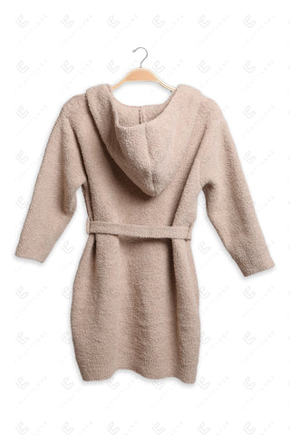 COMFYLUXE Elevated Comfort Hooded Robe W/ Front Pockets Belt