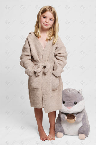 COMFYLUXE Premium Cozy Hooded Robe W/ Front Pockets Belt