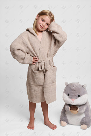 COMFYLUXE Premium Cozy Hooded Robe W/ Front Pockets Belt