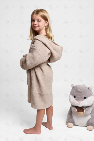 COMFYLUXE Chic Comfort Hooded Robe W/ Front Pockets Belt