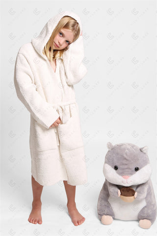 COMFYLUXE Chic Comfort Hooded Robe W/ Front Pockets Belt