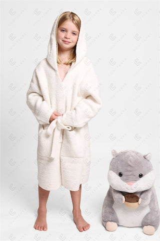 COMFYLUXE Chic Comfort Hooded Robe W/ Front Pockets Belt