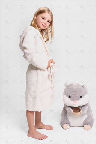 COMFYLUXE Refined Comfort Hooded Robe W/ Front Pockets Belt