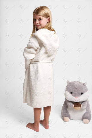 COMFYLUXE Soft Luxury Hooded Robe W/ Front Pockets Belt