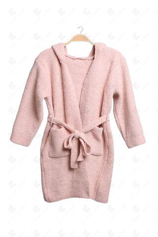 COMFYLUXE Refined Comfort Hooded Robe W/ Front Pockets Belt