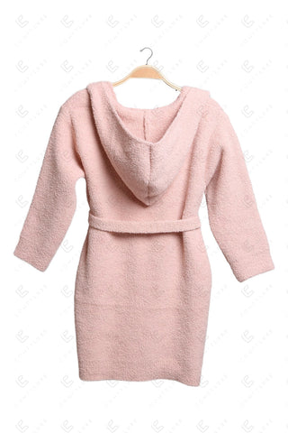 COMFYLUXE Cozy Elegance Hooded Robe W/ Front Pockets Belt