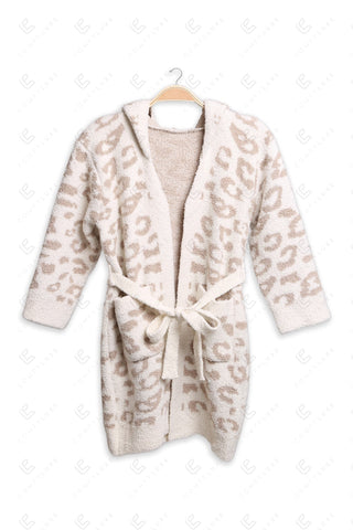 COMFYLUXE Soft Luxury Hooded Robe W/ Front Pockets Belt