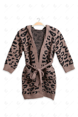 COMFYLUXE Cozy Elegance Hooded Robe W/ Front Pockets Belt