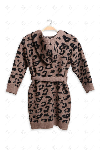 COMFYLUXE Soft Luxury Hooded Robe W/ Front Pockets Belt