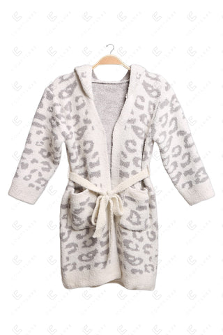 COMFYLUXE Chic Comfort Hooded Robe W/ Front Pockets Belt