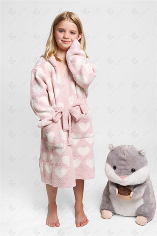 COMFYLUXE Relaxing Luxe Hooded Robe W/ Front Pockets Belt