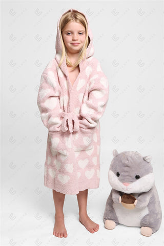 COMFYLUXE Refined Comfort Hooded Robe W/ Front Pockets Belt