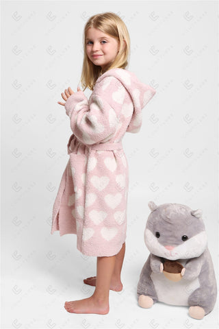 COMFYLUXE Cozy Elegance Hooded Robe W/ Front Pockets Belt