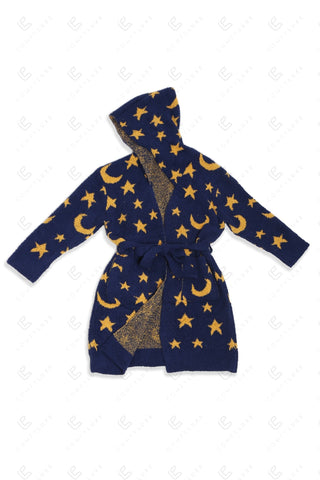 COMFYLUXE Chic Comfort Hooded Robe W/ Front Pockets Belt