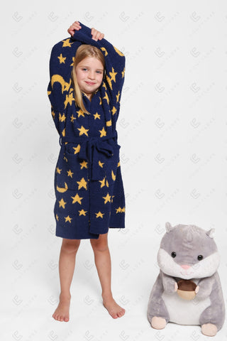 COMFYLUXE Soft Luxury Hooded Robe W/ Front Pockets Belt