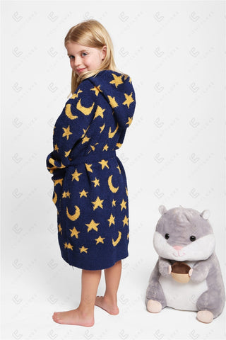 COMFYLUXE Soft Luxury Hooded Robe W/ Front Pockets Belt