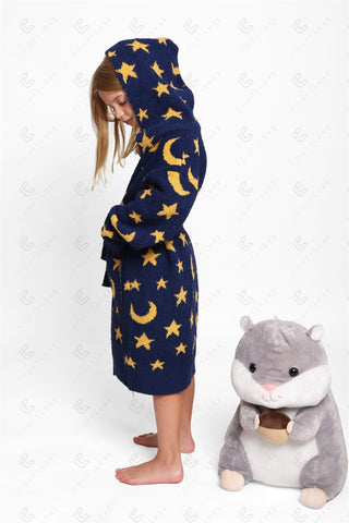 COMFYLUXE Warm Luxury Hooded Robe W/ Front Pockets Belt