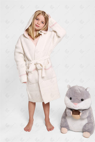 COMFYLUXE Plush Luxury Hooded Robe W/ Front Pockets Belt